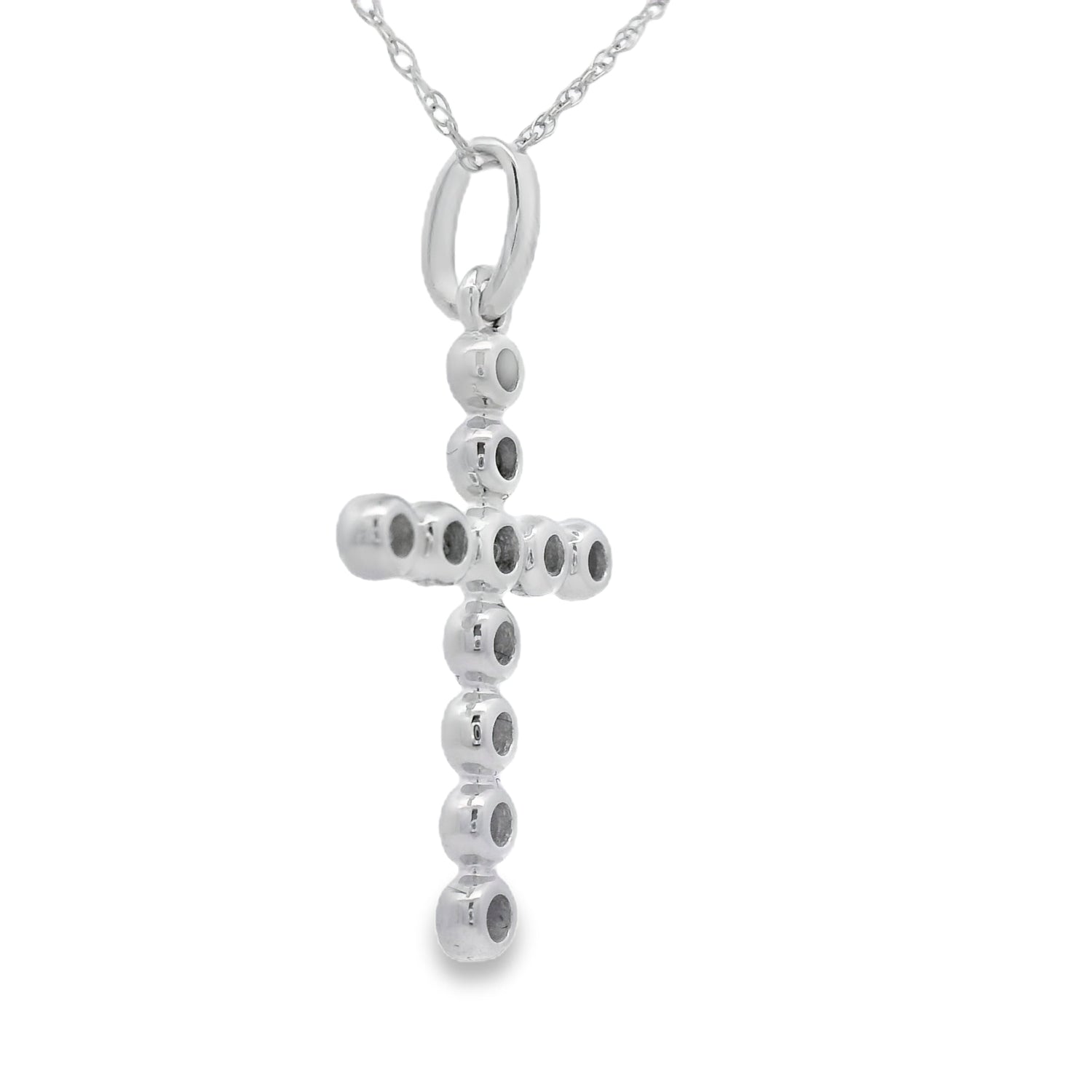 .20ct Diamond Cross Religious Pendant 14KT White Gold by Bids.com