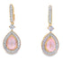 Rose Quartz Diamond Dangle Earrings 10KT Yellow Gold by Bids.com