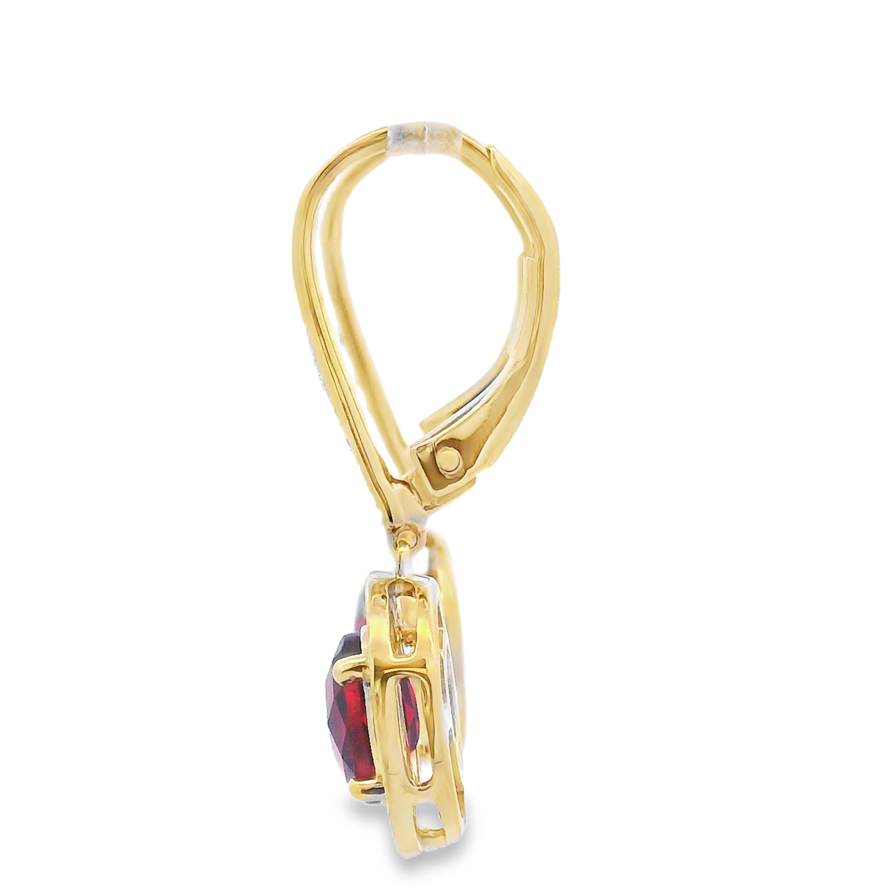 1.41ct Garnet Diamond Dangle Earrings 10KT Yellow Gold by Bids.com