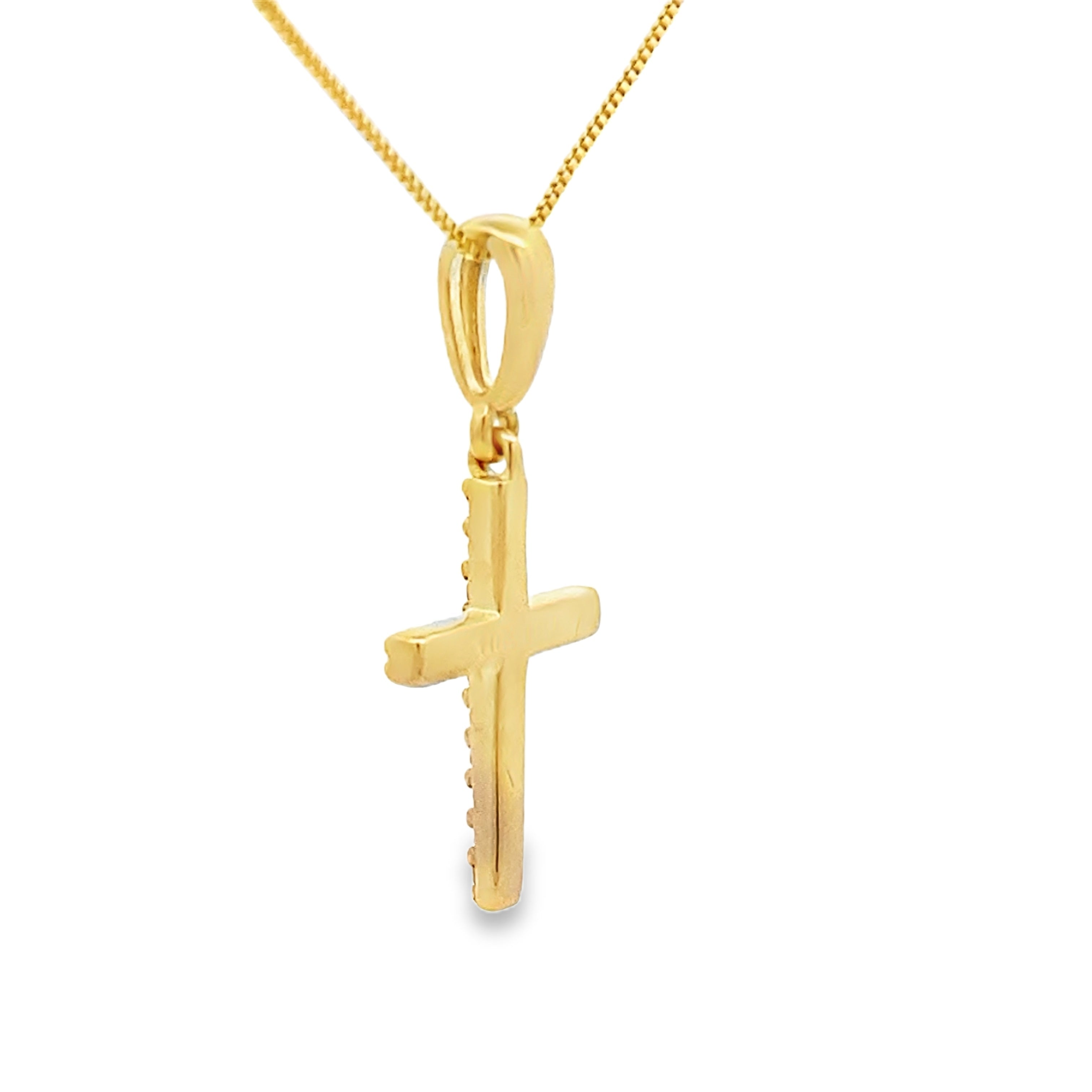 .08ct Diamond Cross Religious Pendant 10KT Yellow Gold by Bids.com