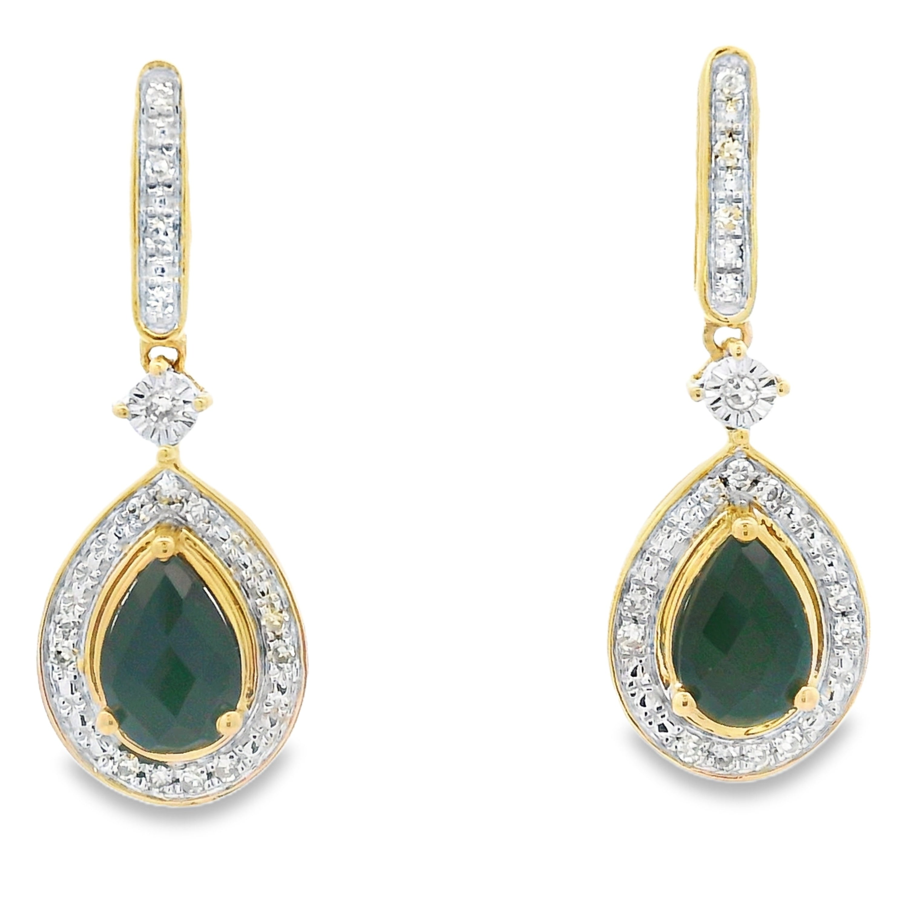 .84ct Onyx Diamond Dangle Earrings 10KT Yellow Gold by Bids.com