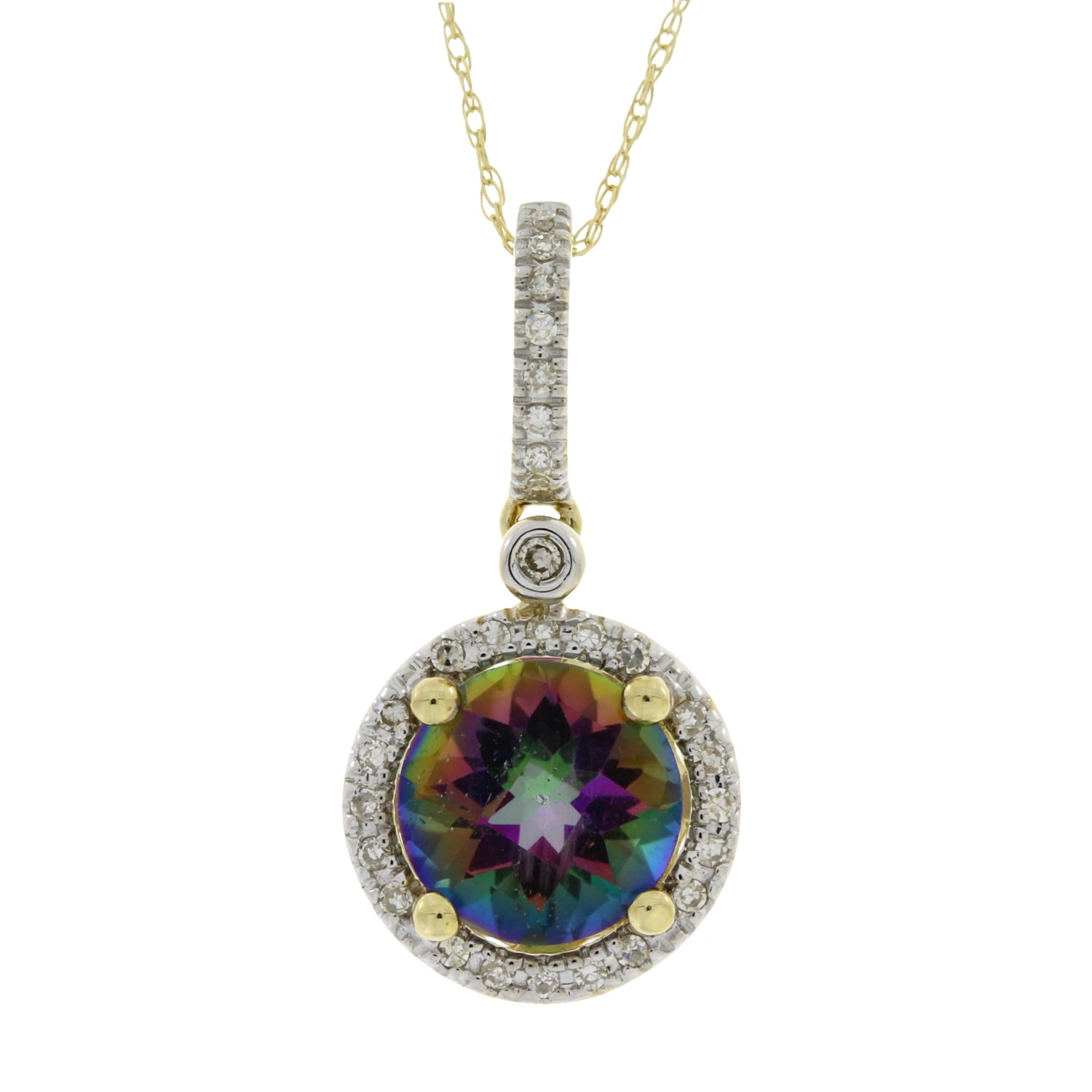 Mystic Fire Topaz Fashion Pendants 14KT Yellow Gold by Bids.com