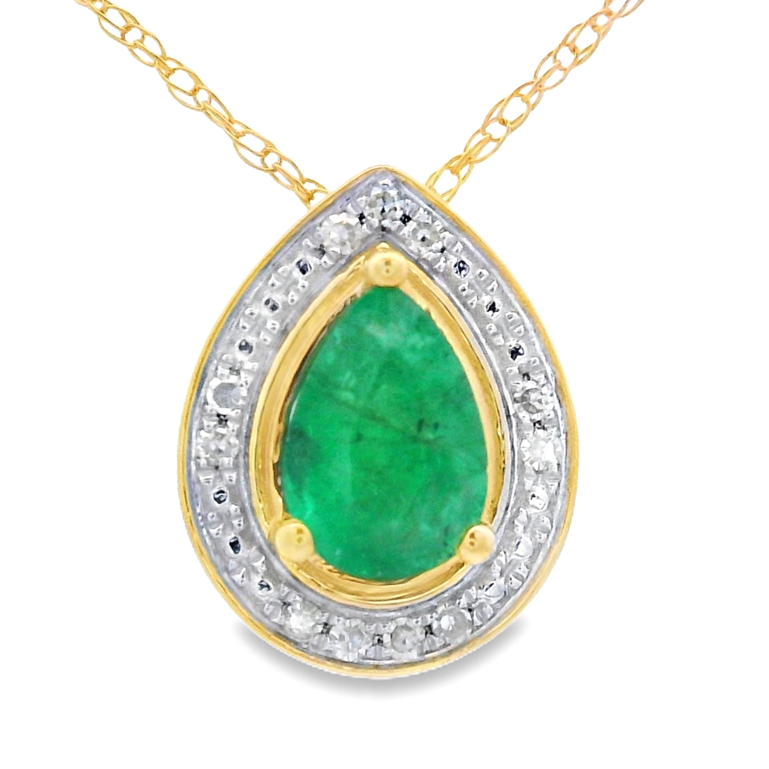 .41ct Emerald Diamond Fashion Pendants 10KT Yellow Gold by Bids.com