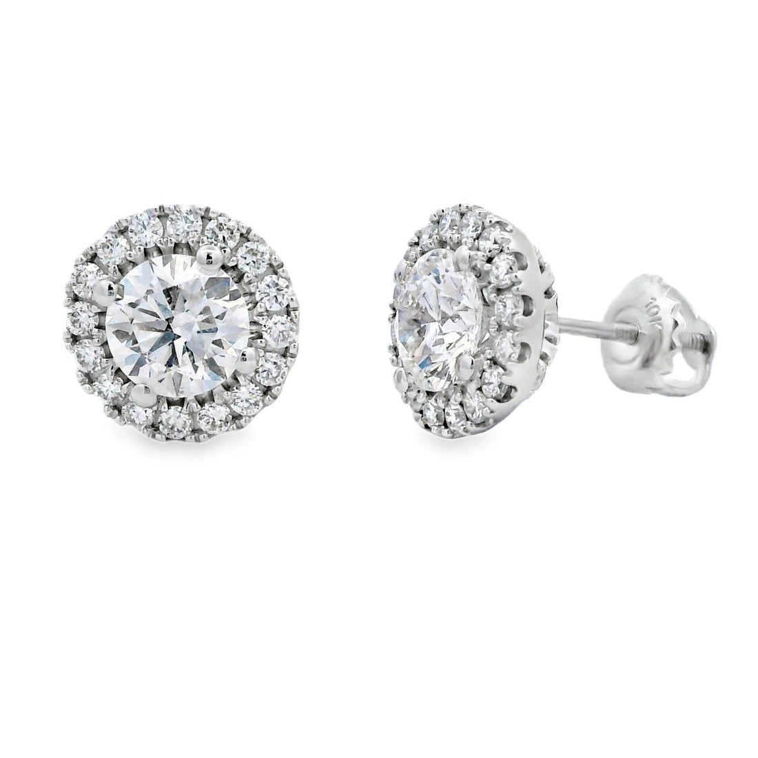 2.00ct Lab Grown Diamond Stud Earrings 10KT White Gold by Bids.com