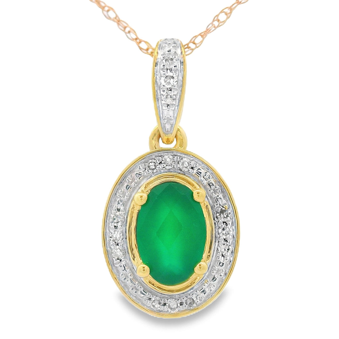 Chalcedony Diamond Fashion Pendants 10KT Yellow Gold by Bids.com