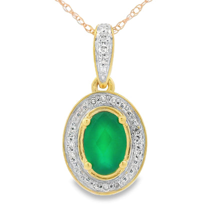 Chalcedony Diamond Fashion Pendants 10KT Yellow Gold by Bids.com