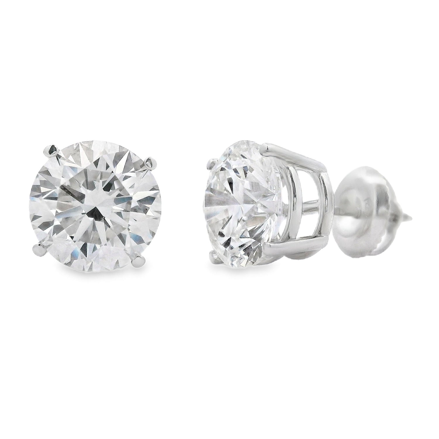4.40ct Lab Grown Diamond Stud Earrings 14KT White Gold by Bids.com