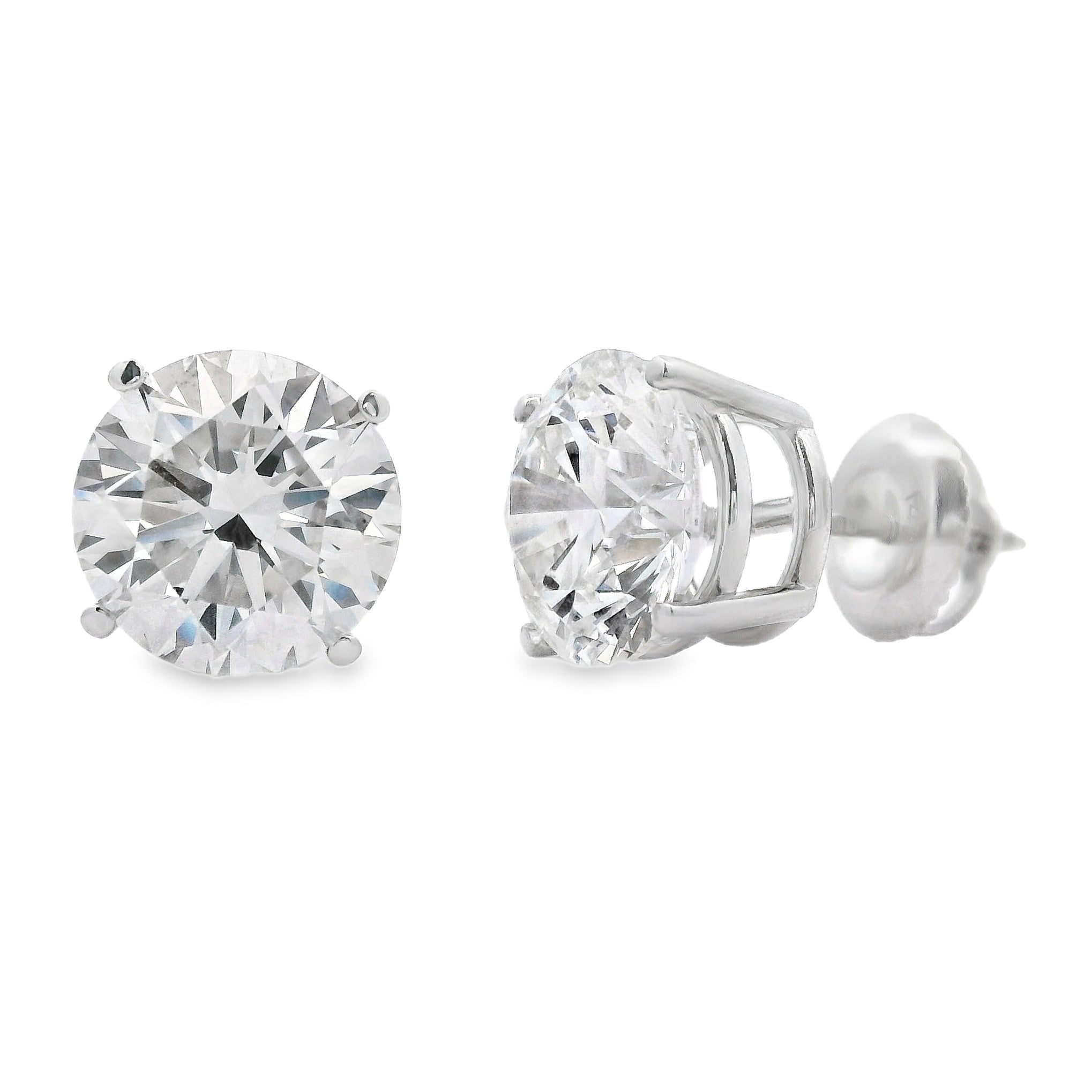 4.40ct Lab Grown Diamond Stud Earrings 14KT White Gold by Bids.com