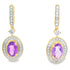 .93ct Amethyst Diamond Dangle Earrings 10KT Yellow Gold by Bids.com