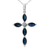 1.73ct Sapphire Cross Religious Pendant 10KT White Gold by Bids.com