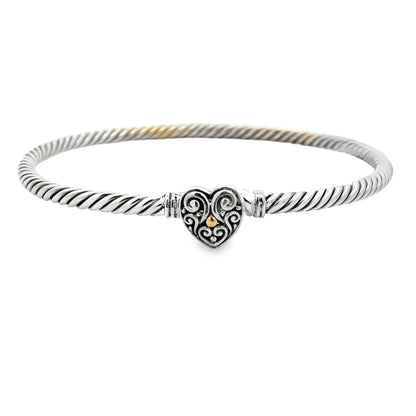 Bangle Bracelet Sterling Silver 18KT Gold