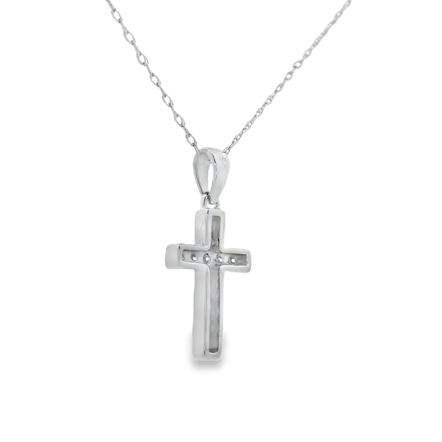 .12ct Diamond Cross Religious Pendant 14KT White Gold by Bids.com