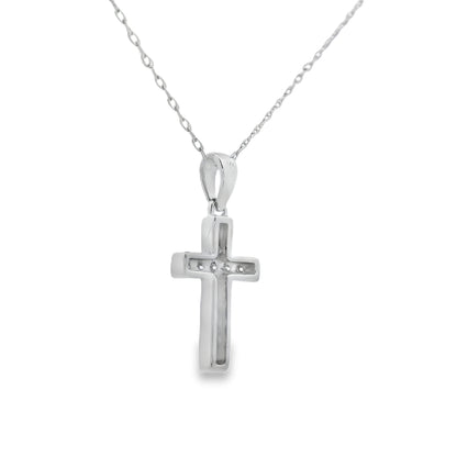 .12ct Diamond Cross Religious Pendant 14KT White Gold by Bids.com