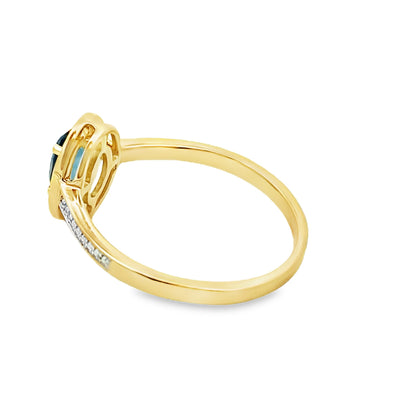 .59ct London Blue Topaz Diamond Ring 10KT Yellow Gold by Bids.com