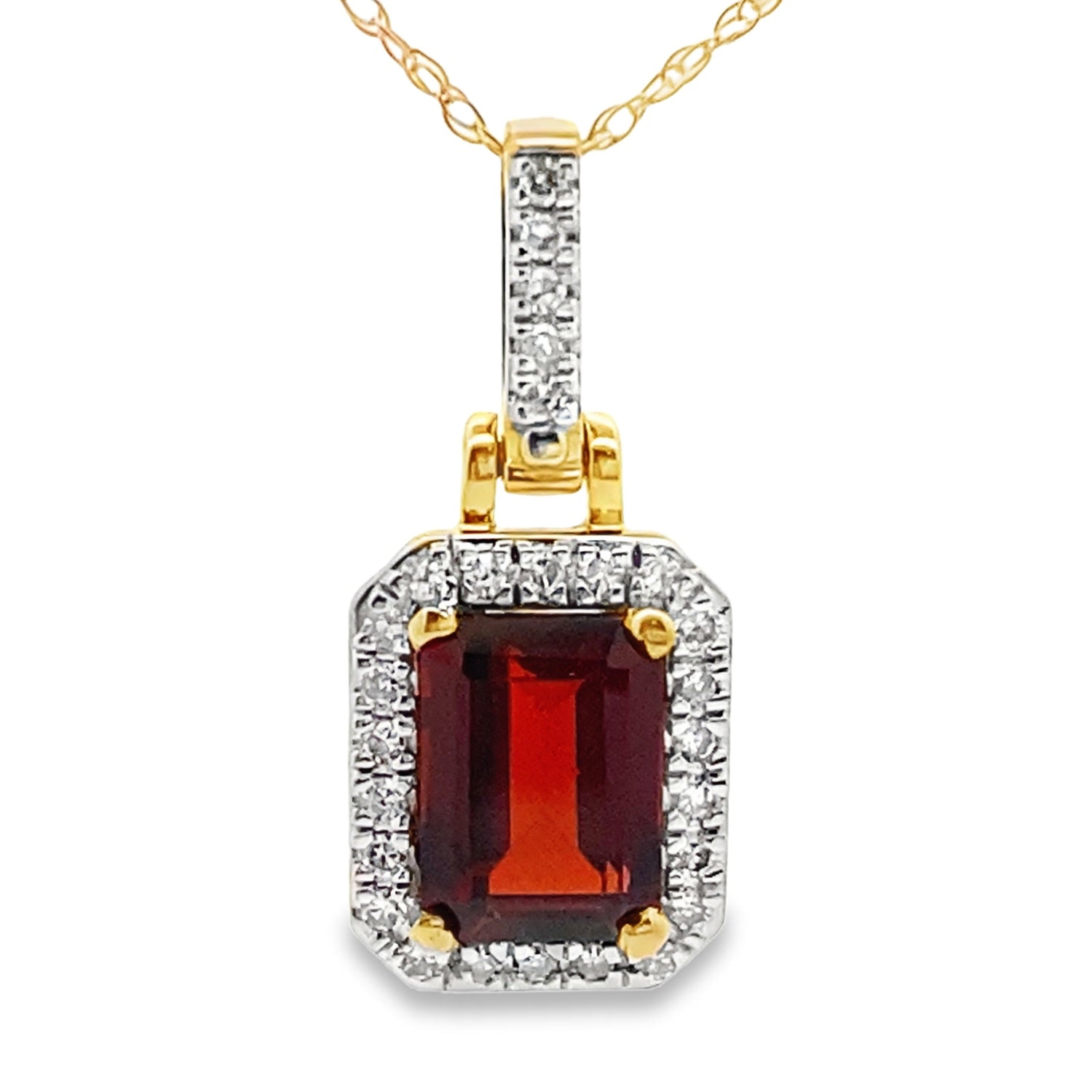 1.31ct Garnet Diamond Fashion Pendants 10KT Yellow Gold by Bids.com