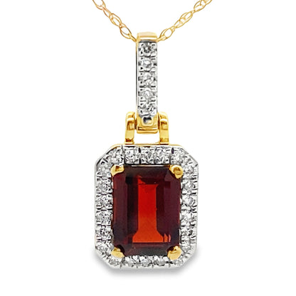 1.31ct Garnet Diamond Fashion Pendants 10KT Yellow Gold by Bids.com