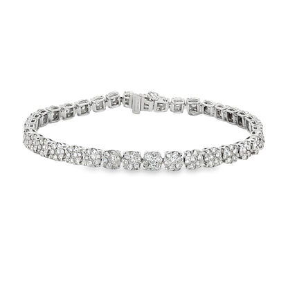 Lab Grown Diamond Tennis Bracelet 10KT White Gold by Bids.com
