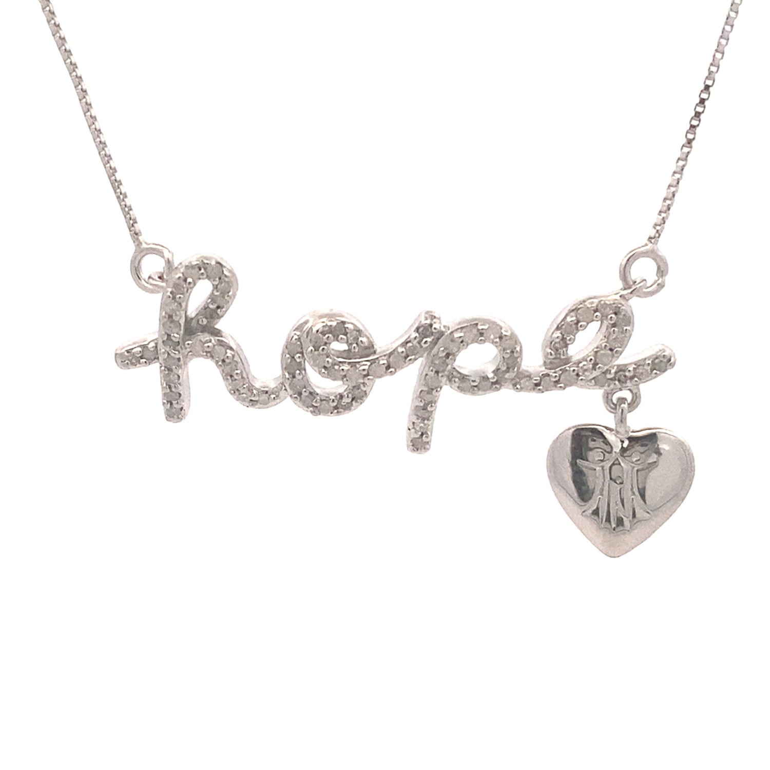 .30ct Diamond Heart Love Pendant Sterling Silver by Bids.com