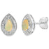 Genuine .26ct Opal Diamond Earrings 10KT White Gold by Bids.com