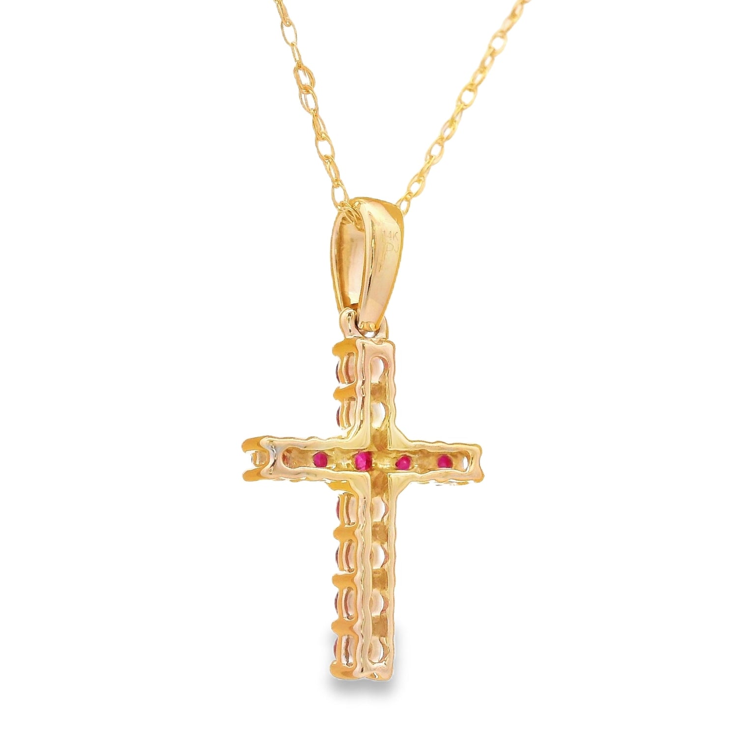.29ct Ruby Cross Religious Pendant 14KT Yellow Gold by Bids.com