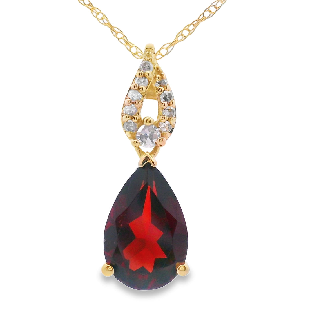 1.38ct Garnet Diamond Fashion Pendants 10KT Yellow Gold by Bids.com