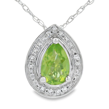 .47ct Peridot Diamond Fashion Pendants 10KT White Gold by Bids.com