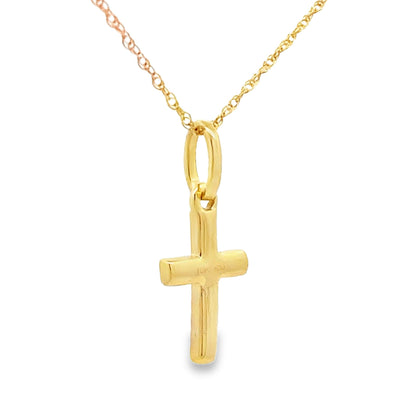 .04ct Diamond Cross Religious Pendant 10KT Yellow Gold