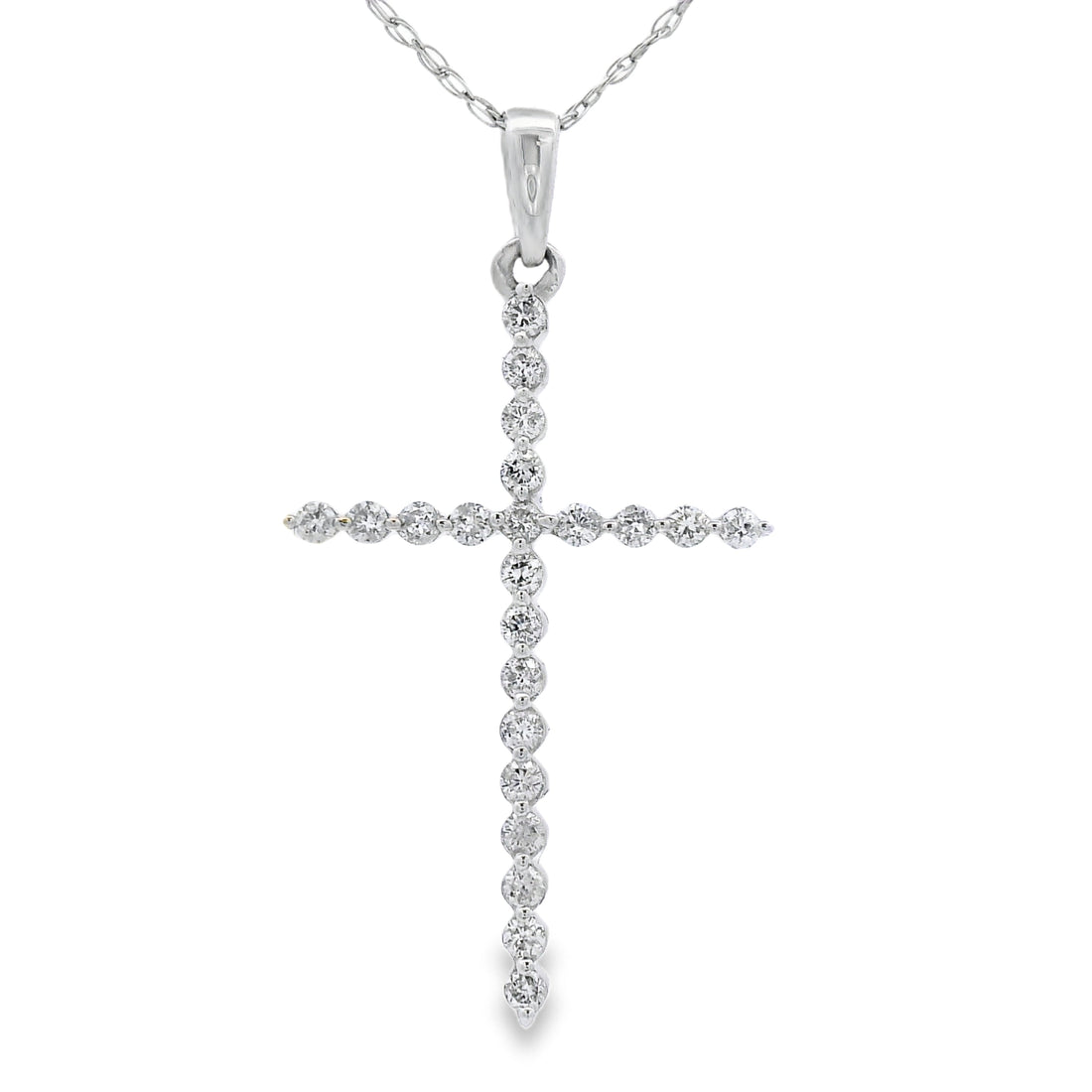 .21ct Diamond Cross Religious Pendant 14KT White Gold by Bids.com