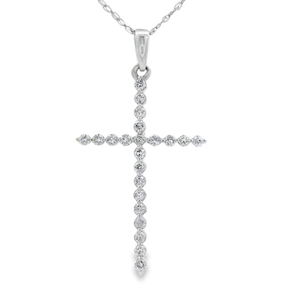 .21ct Diamond Cross Religious Pendant 14KT White Gold by Bids.com