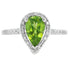 Genuine 1.10ct Peridot Diamond Ring 14KT White Gold by Bids.com