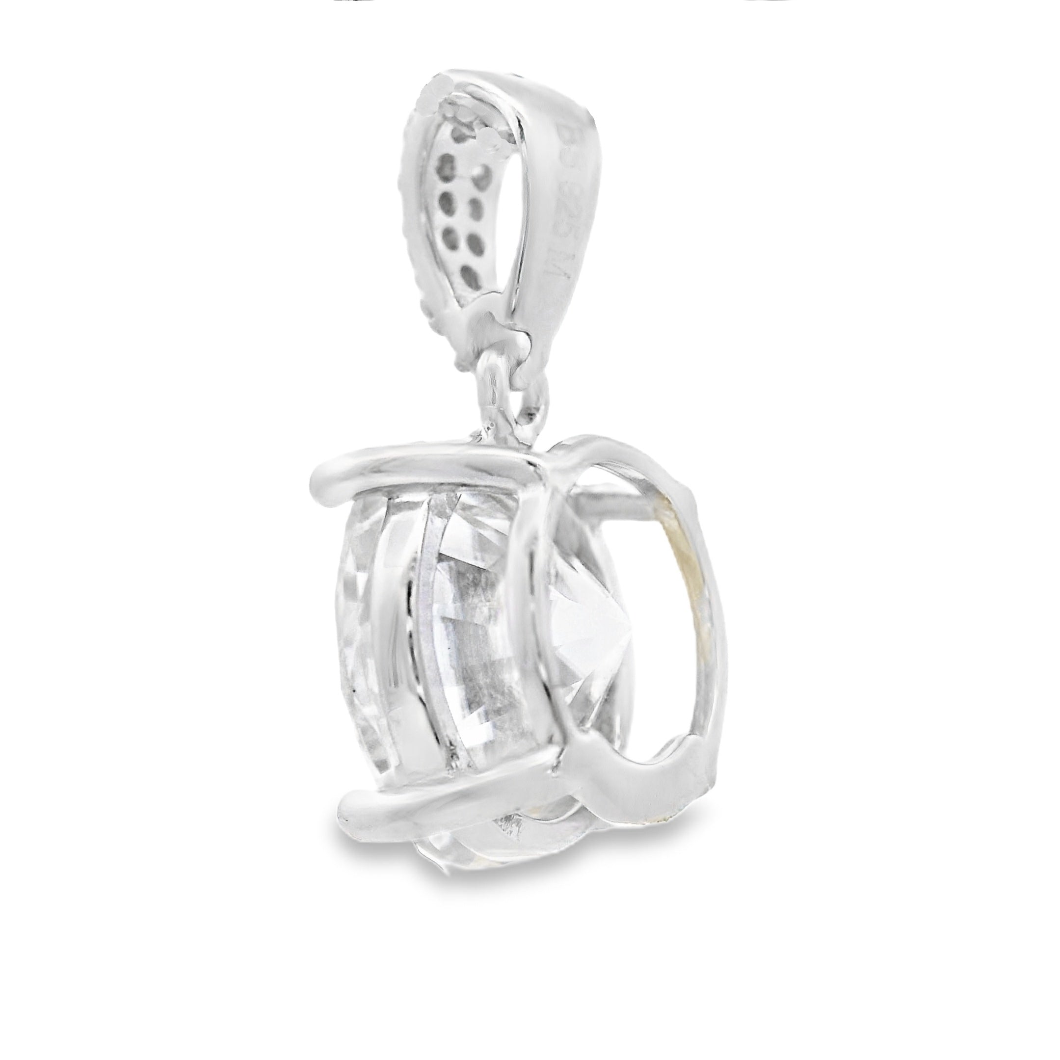 Genuine 4.00ct Moissanite Pendant Sterling Silver by Bids.com