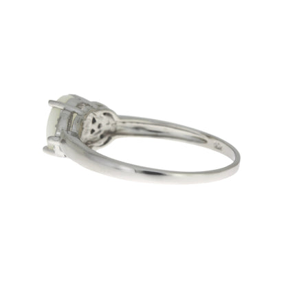 Natural .01ct Opal Diamond Ring 10KT White Gold by Bids.com
