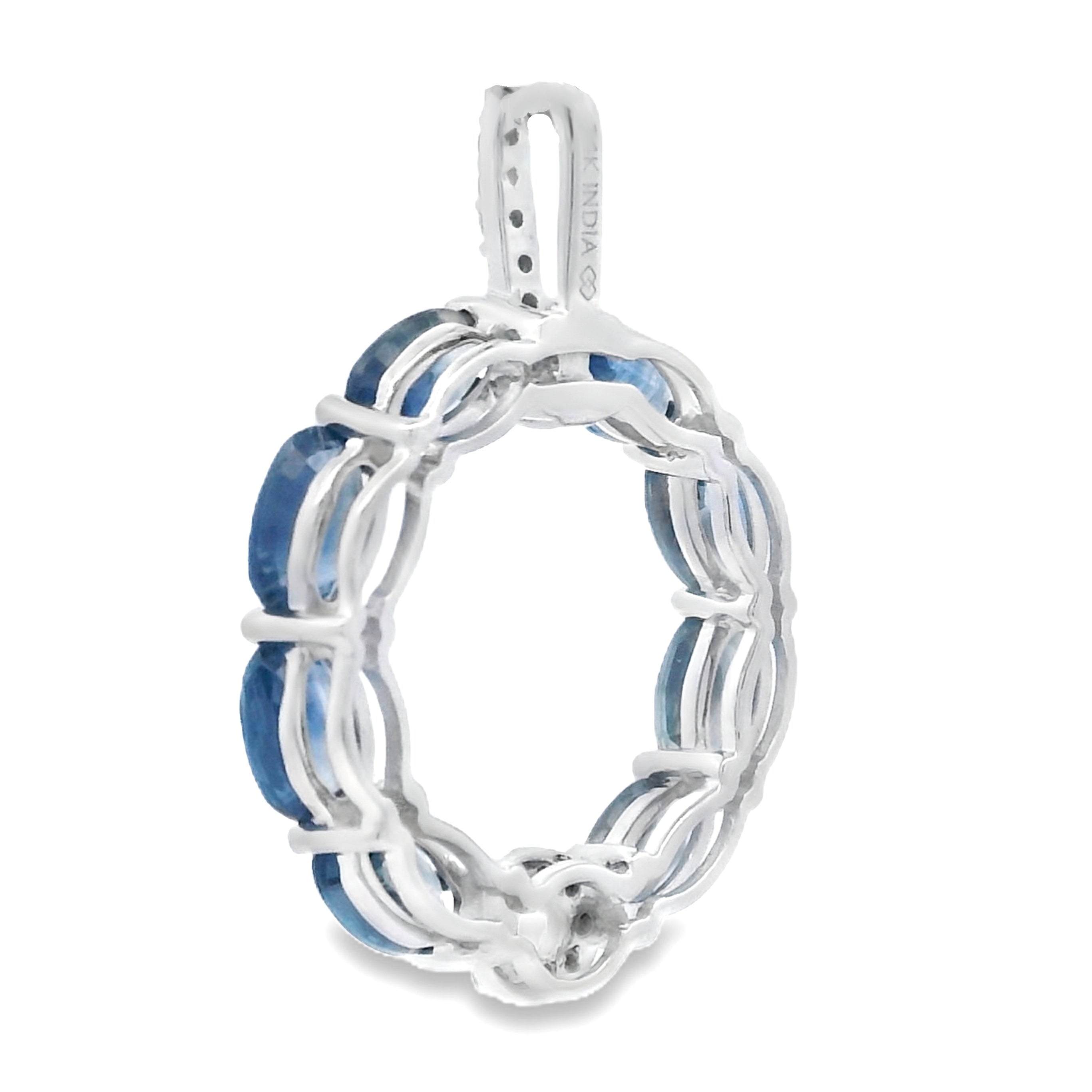 Sapphire Diamond Fashion Pendants 14KT White Gold by Bids.com