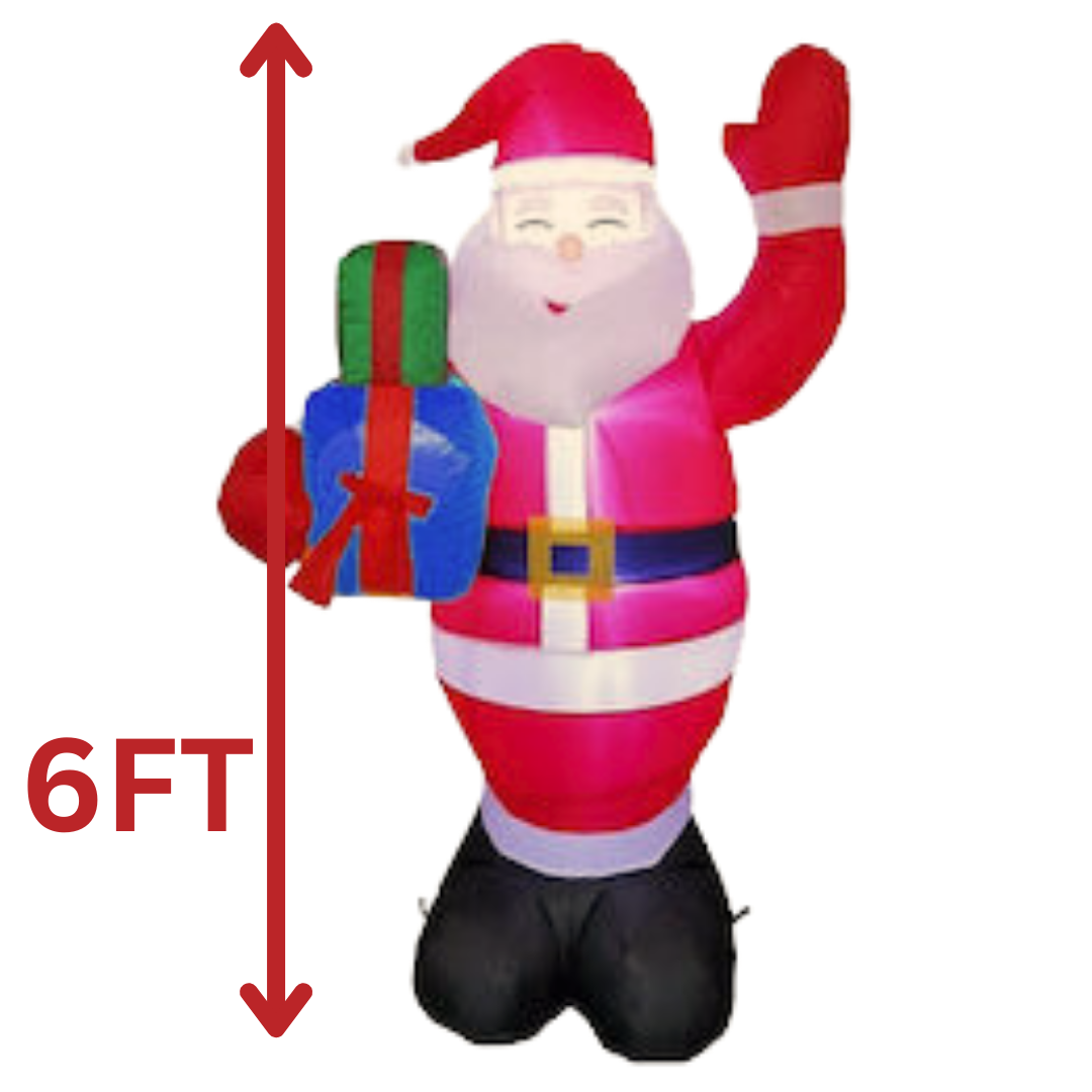 6FT Inflatable Santa with Gift Box AA2025-4-805 by Farmacias Savia