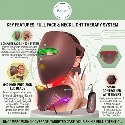 3D Phototherapy Anti-Aging Mask &amp; Thermal Neck Sculpting System  DestGlow