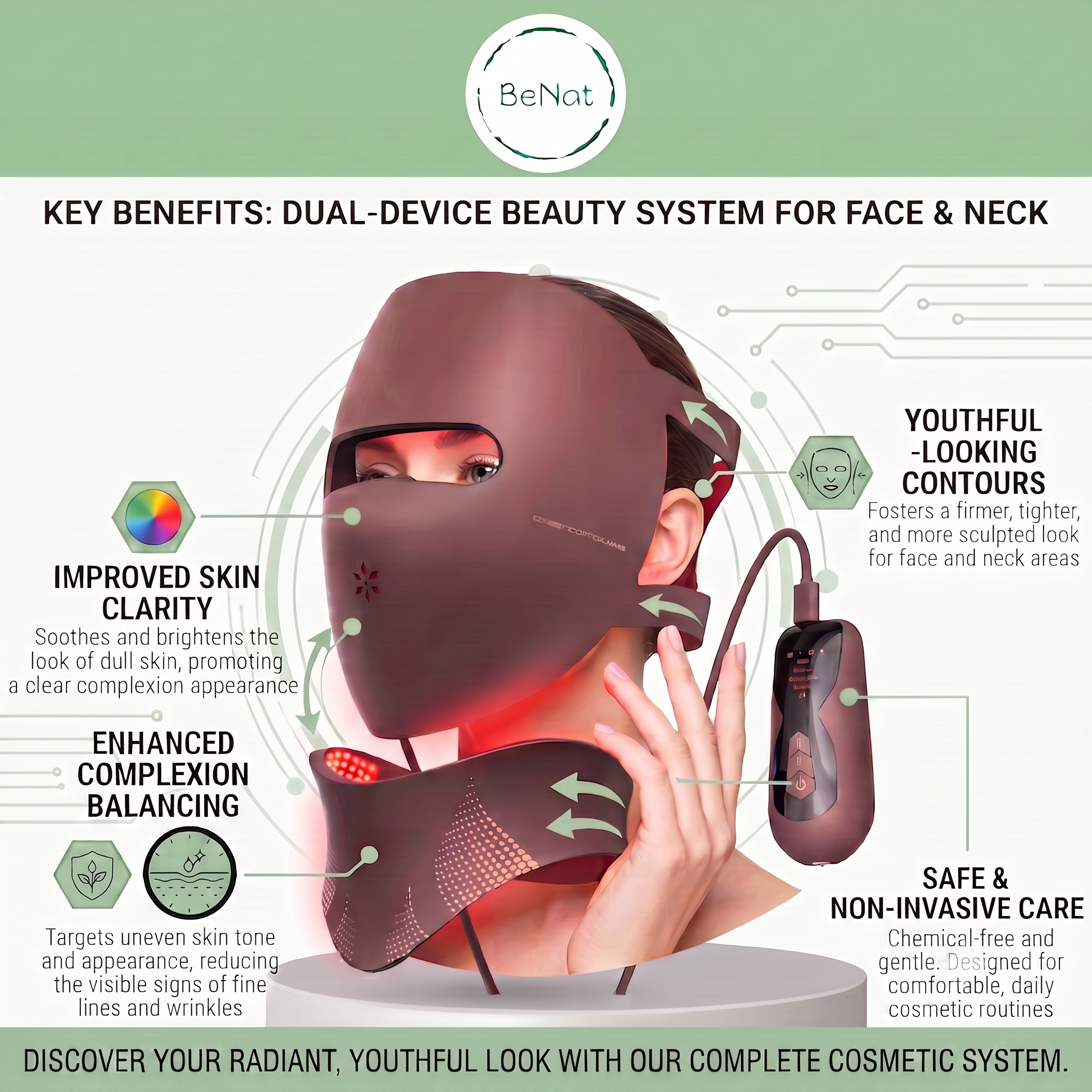 3D Phototherapy Anti-Aging Mask &amp; Thermal Neck Sculpting System