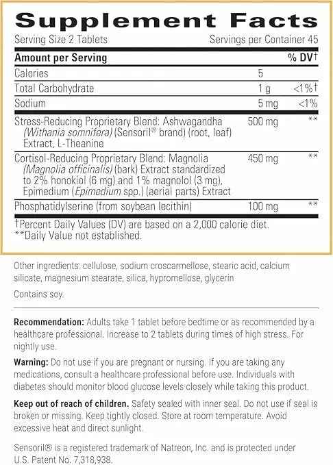 Integrative Therapeutics Cortisol Manager - Adrenal Health Support Supplement for Healthy Stress Response* - Vegan, Dairy-Free &amp; Gluten-Free - 90 Capsules (45 Servings)