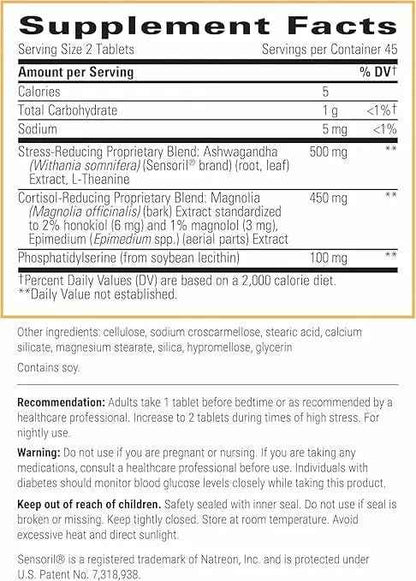 Integrative Therapeutics Cortisol Manager - Adrenal Health Support Supplement for Healthy Stress Response* - Vegan, Dairy-Free &amp; Gluten-Free - 90 Capsules (45 Servings)