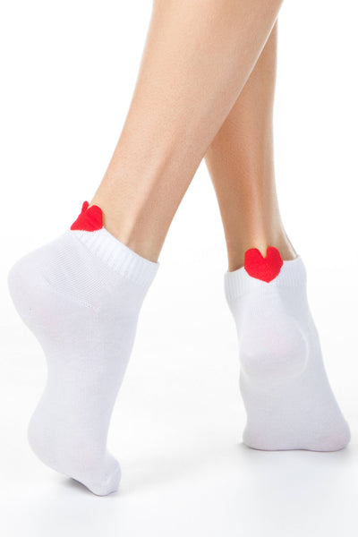 Cotton Ankle Socks Conte Active - 221 Picot Heart - DestGlow