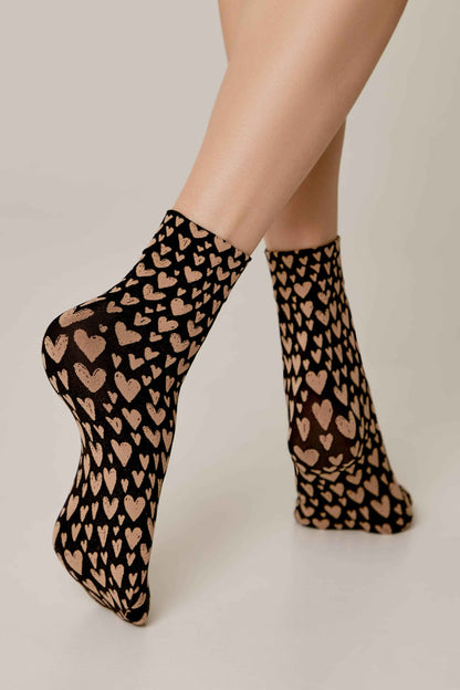 Socks Conte Fantasy - Heart Pattern