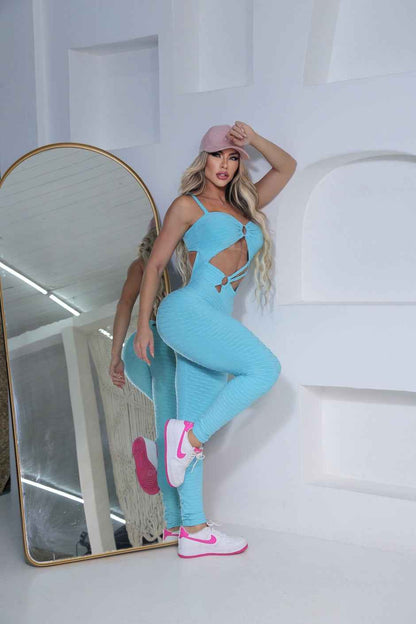 SCRUNCH BOOTY GREEN WAVE RINGS JUMPSUIT