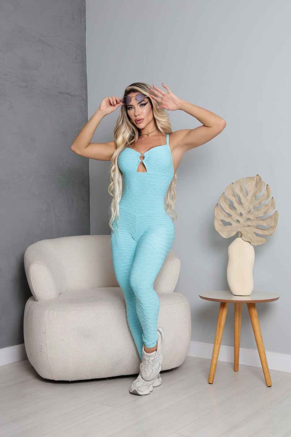 SCRUNCH BOOTY GREEN WAVE JUMPSUIT