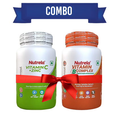 Patanjali Nutrela Vitamin C &amp; Zinc + B-Complex Capsules Combo