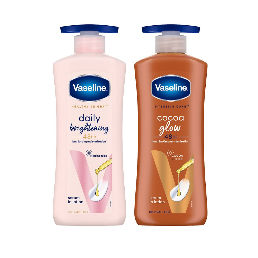 Vaseline Daily Brightening Body Lotion &amp; Cocoa Glow Body Lotion Combo