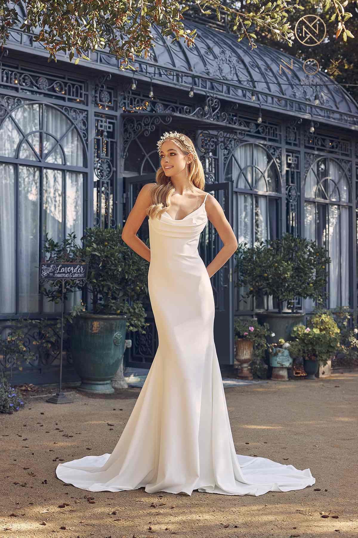 Nox Anabel JE954 Long Mermaid Gown Cowl Neckline and Back Sleeveless by DiscountDressShop