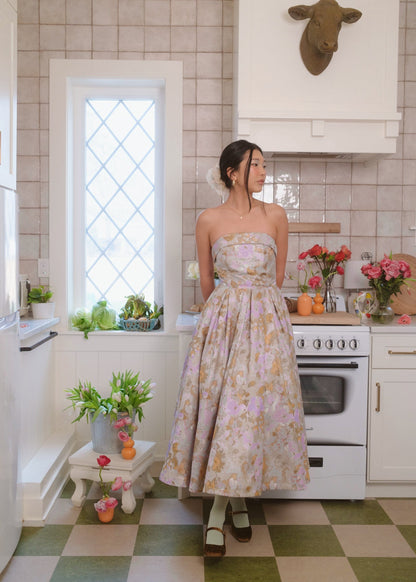 Anastelle Strapless Jacquard Dress by JessaKae