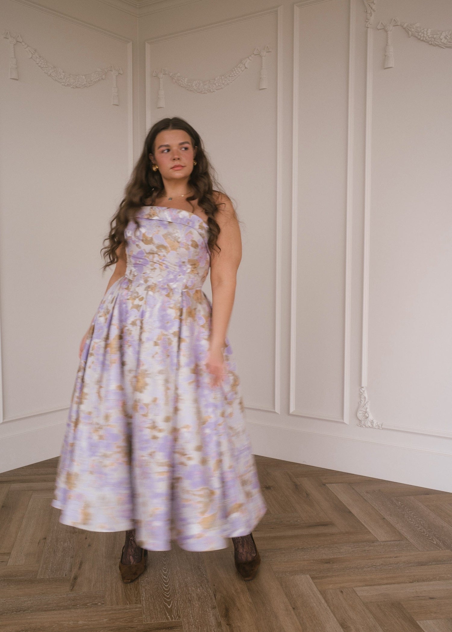 Anastelle Strapless Jacquard Dress by JessaKae
