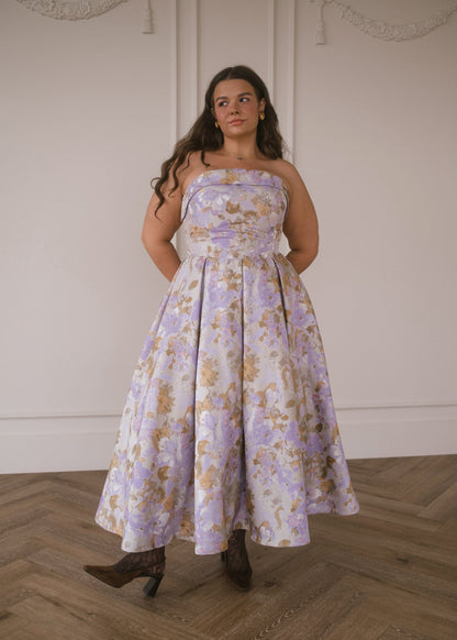 Anastelle Strapless Jacquard Dress by JessaKae