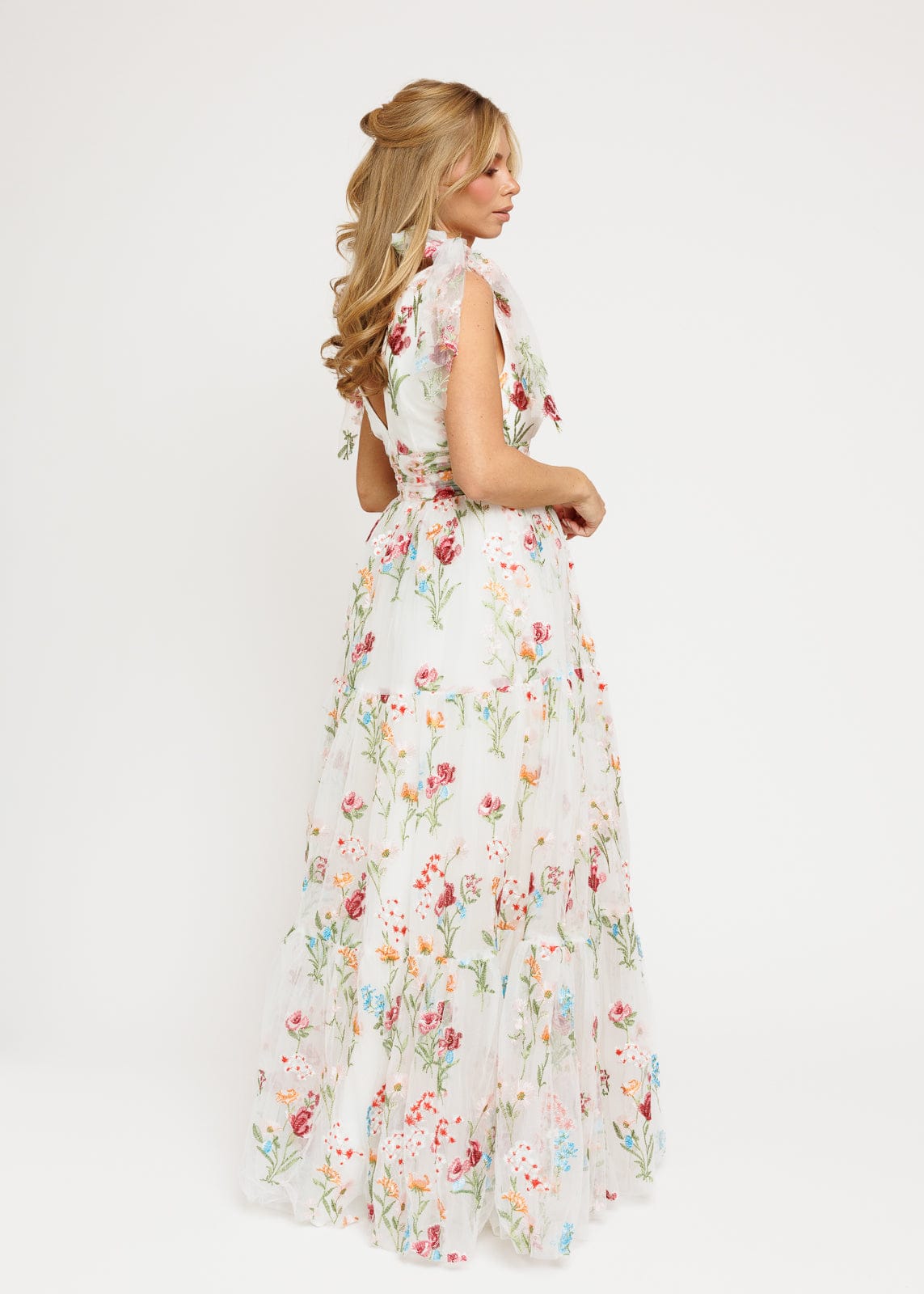Margaret Floral Embroidered Maxi Wedding Dress by JessaKae