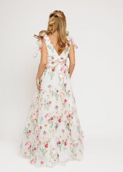 Margaret Floral Embroidered Maxi Wedding Dress by JessaKae